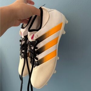 Adidas White and Orange Sneakers Retro Design